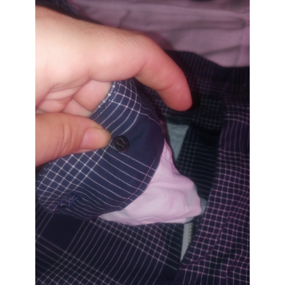 Lululemon Athletica Mens 40 Shorts Spandex‎ Blend Blue White Check, Lines - Picture 3 of 7